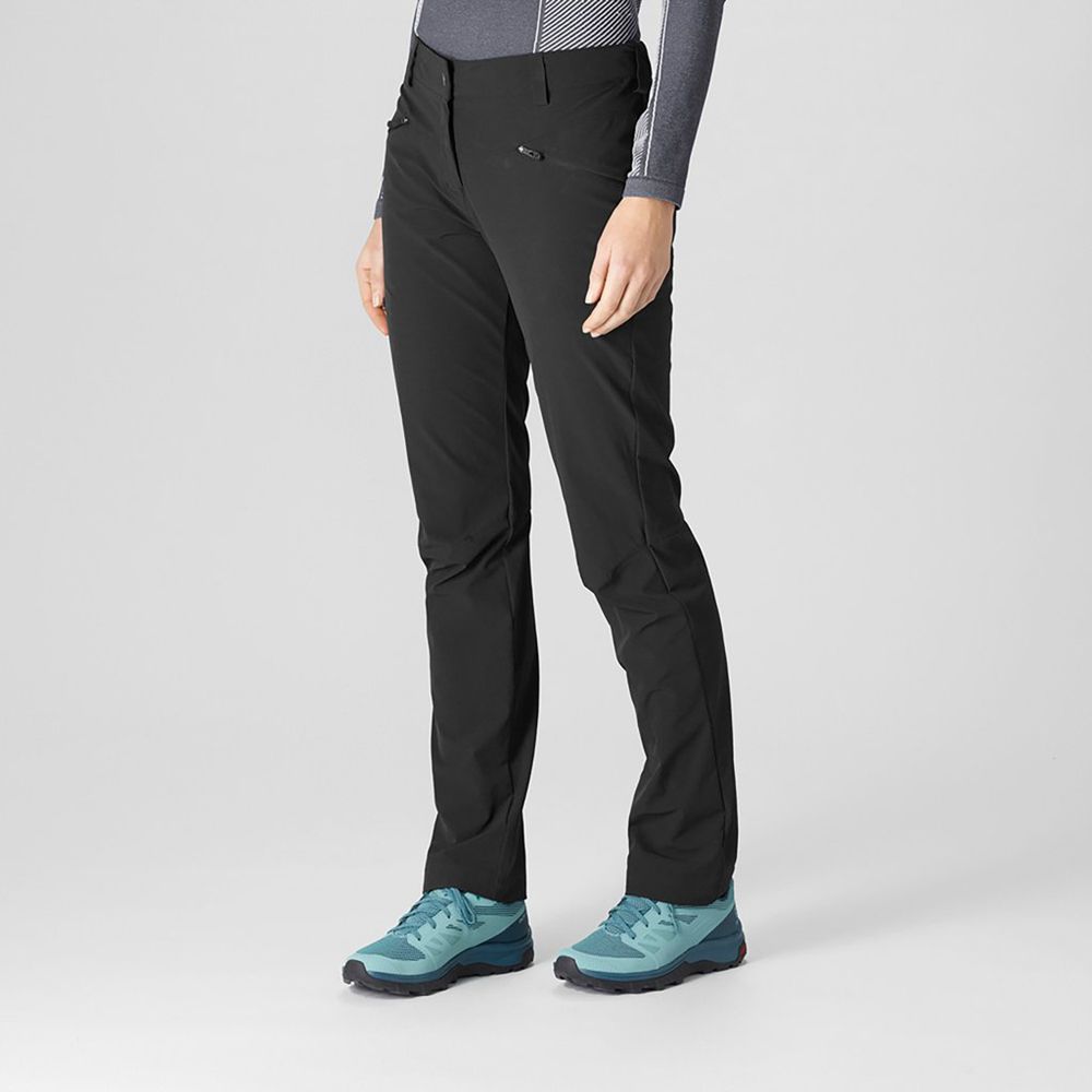 Salomon WAYFARER STRAIGHT - Womens Pants - Black - NZ (95364-YZPL)
